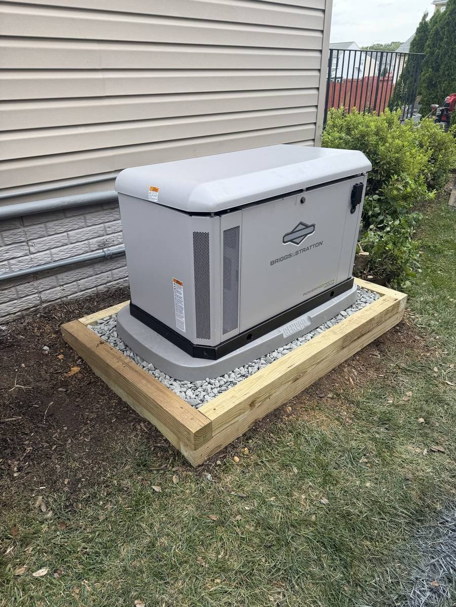 Standby generator on a new gravel pad